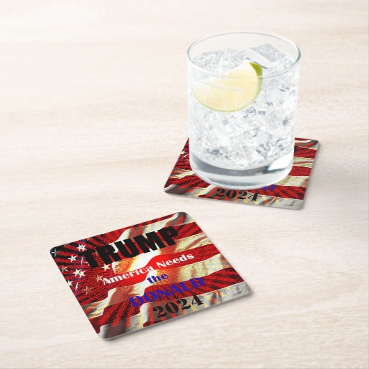 Stem Trump voor President 2024 Kartonnen Onderzetters (Insitu)