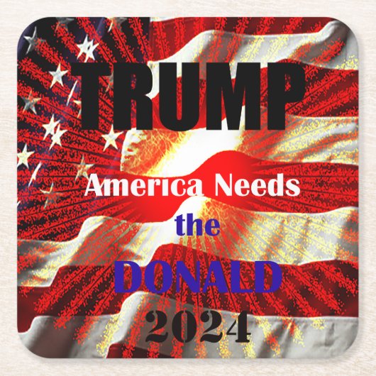 Stem Trump voor President 2024 Kartonnen Onderzetters (Voorkant)