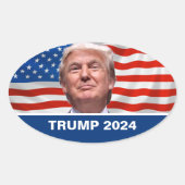STEM Trump voor President 2024 Ovale Sticker (Voorkant)
