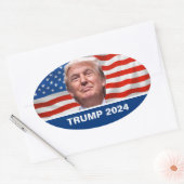 STEM Trump voor President 2024 Ovale Sticker (Envelop)
