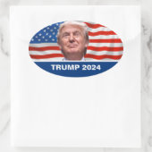 STEM Trump voor President 2024 Ovale Sticker (Tas)