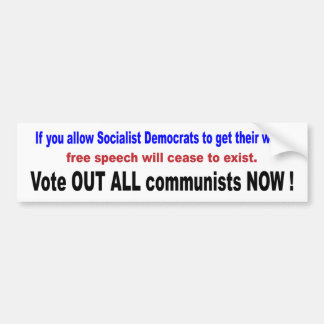 Stem uit communisten bumpersticker