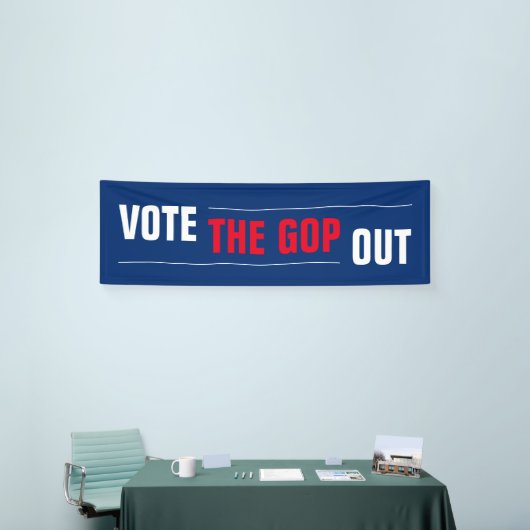 Stem uit rood wit blauw spandoek (Beurs)