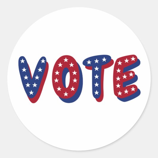Stem USA Sterren Ronde Sticker (Voorkant)