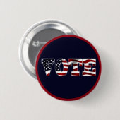 Stem USA Vlag Blauw Rood Ontwerp Ronde Button 5,7 Cm (Voorkant /achterkant)