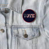 Stem USA Vlag Blauw Rood Ontwerp Ronde Button 5,7 Cm (In situ)