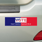Stem uw land hangt ervan af bumpersticker (Op auto)