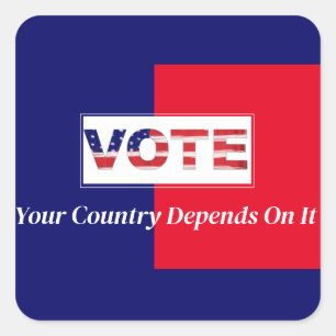 Stem uw land hangt ervan af vierkante sticker