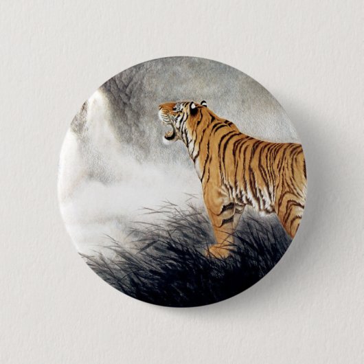 Stem van de Tijger Ronde Button 5,7 Cm (Voorkant)