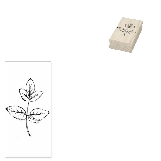 Stem van Ivy Leaves Art Stamp Rubberstempel (Gestempeld)