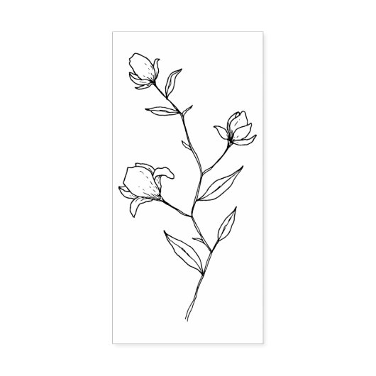 Stem van Lilies en Vloeibare houtslijp Rubberstempel (Afrduk)