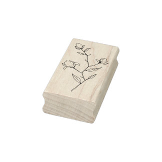 Stem van Lilies en Vloeibare houtslijp Rubberstempel