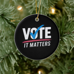 Stem Verkiezing 2024 Kiezers Democratische Politie Keramisch Ornament