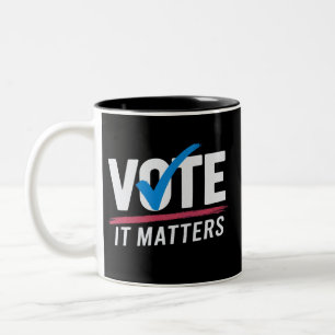 Stem Verkiezing 2024 Kiezers Democratische Politie Tweekleurige Koffiemok