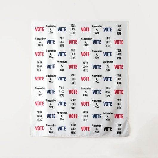 Stem Verkiezing Campagne Logo Selfie Achtergrond Wandkleed (Voorkant)