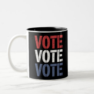 Stem Verkiezing Politiek Stemmen Kiezersregistrati Tweekleurige Koffiemok