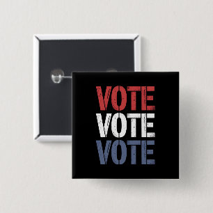 Stem Verkiezing Politiek Stemmen Kiezersregistrati Vierkante Button 5,1 Cm