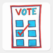 STEM Verkiezingsdag VS Stemmen Checkbox Vierkante Sticker (Voorkant)