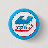 STEM Verkiezingsdag VS Stemmen Stembus Stemmen Ronde Button 3,2 Cm (Voorkant)