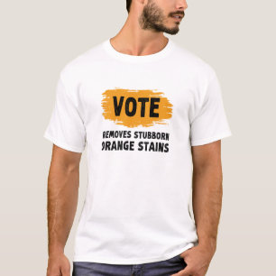 Stem verwijdert hardnekkige Oranje vlekken geschen T-shirt