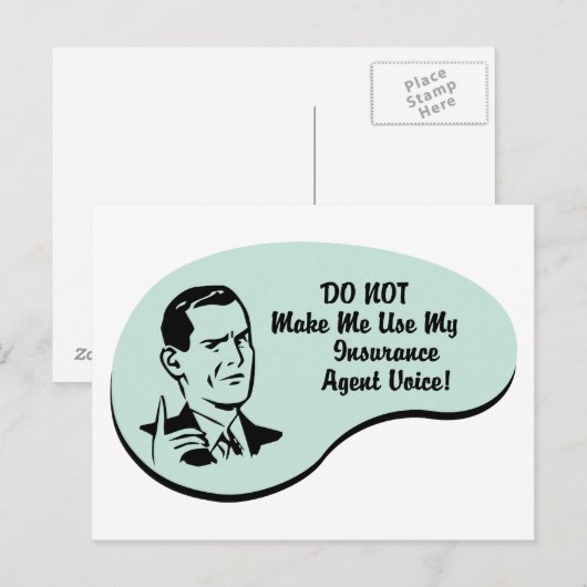 Stem verzekeringsagent briefkaart (Voorkant / Achterkant)