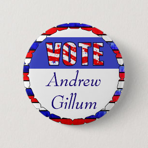 Stem voor Andrew Gillum Election Ronde Button 5,7 Cm