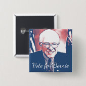 Stem voor Bernie Sanders Steun Digitale Kunst Butt Vierkante Button 5,1 Cm (Voorkant /achterkant)