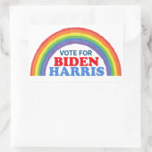 Stem voor Biden Harris Rainbow LGBTQ Verkiezing Rechthoekige Sticker (Tas)