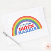 Stem voor Biden Harris Rainbow LGBTQ Verkiezing Rechthoekige Sticker (Envelop)