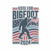 Stem voor Bigfoot 2024 Sasquatch Verkiezing Sticker (Voorkant)