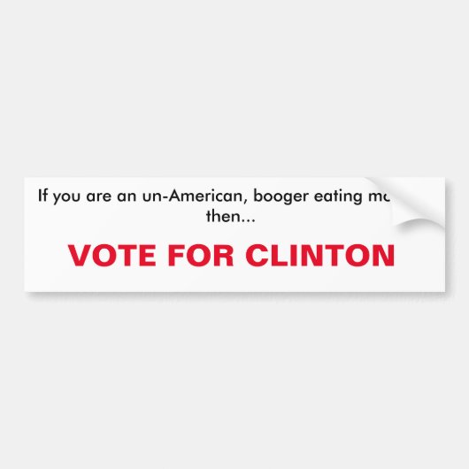 stem voor Bumpersticker clinton (Voorkant)