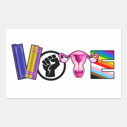 Stem voor de mensenrechten rechthoekige sticker (Voorkant)