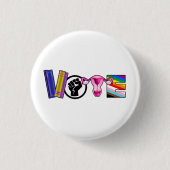 Stem voor de mensenrechten ronde button 3,2 cm (Voorkant)