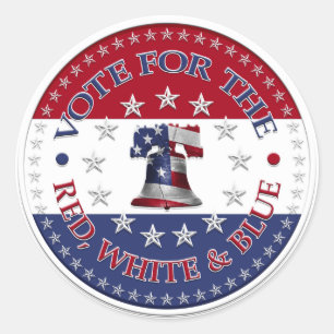 Stem voor de Rode, Witte Blauwe Liberty Bell 13 & Ronde Sticker