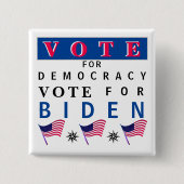 Stem voor Democracy Biden Button (Voorkant)