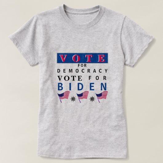 Stem voor Democracy Biden T-Shirt (Design voorkant)