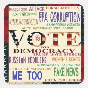 Stem voor Democratie Vierkante Sticker