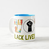 "STEM voor gelijkheid, vrijheid en rechtvaardighei Tweekleurige Koffiemok (Voorkant links)