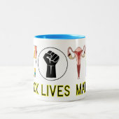 "STEM voor gelijkheid, vrijheid en rechtvaardighei Tweekleurige Koffiemok (Center)