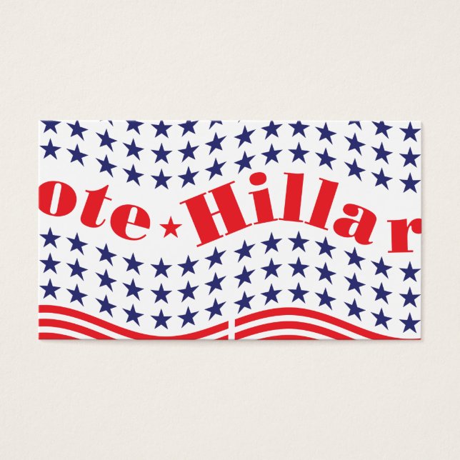stem voor hillary visitekaartje (Voorkant)