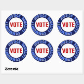 Stem voor Justitie Gelijkheid Gemeenschap Blue Cir Ronde Sticker (Vel)