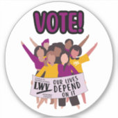 Stem voor kinderen! 4-inch vinylsticker sticker (Voorkant)