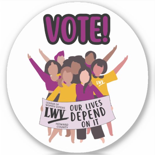 Stem voor kinderen! 4-inch vinylsticker sticker (Voorkant)