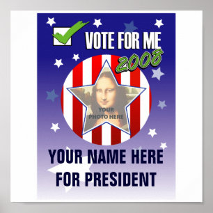 Stem voor me! Poster van de presidentsverkiezingen