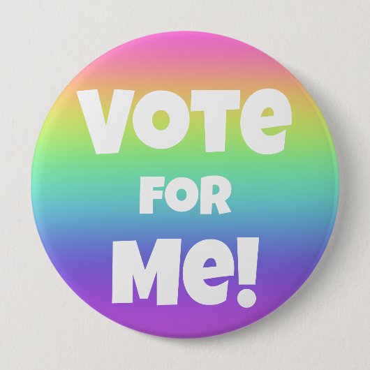 Stem voor mij! RegenboogButton Ronde Button 4,0 Cm (Voorkant)