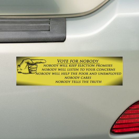 stem voor niemand bumpersticker (Op auto)