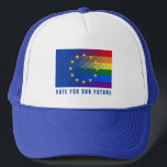 Stem voor onze toekomstige Europese verkiezingen D Trucker Pet<br><div class="desc">Stem voor ons toekomstige Europa Verkiezingen Democratie Trucker Hoed</div>