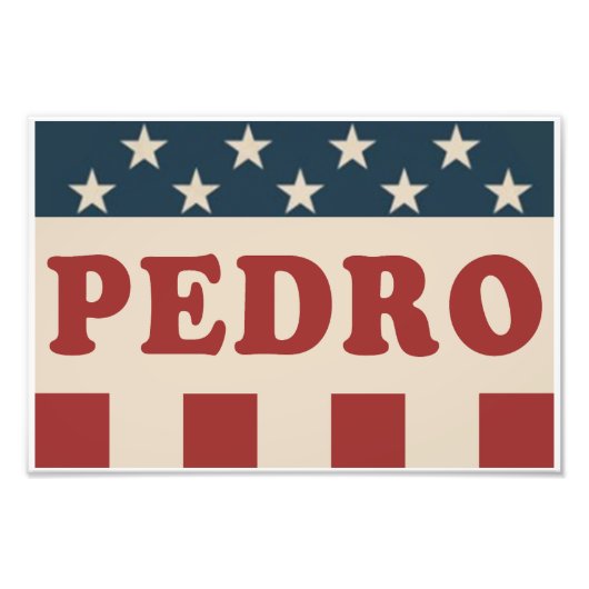 Stem voor Pedro Classic Retro Campaign Foto Afdruk (Voorkant)