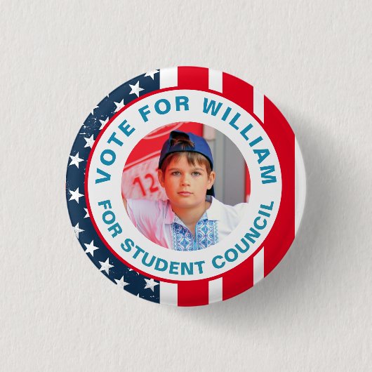 Stem voor President: Studentenraad Ronde Button 3,2 Cm (Voorkant)