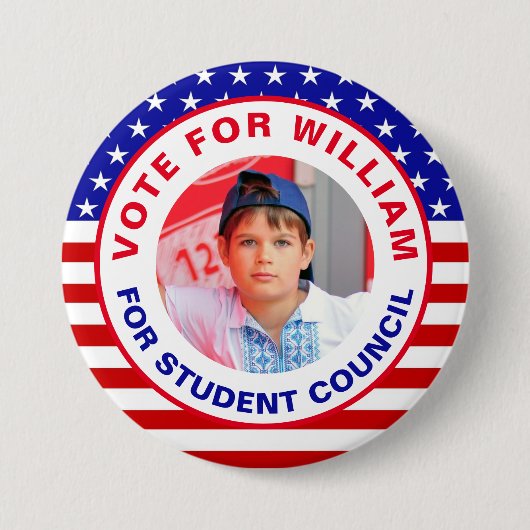 Stem voor President: Studentenraad Ronde Button 7,6 Cm (Voorkant)